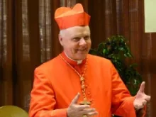 Cardinal Edwin O'Brien receives congratulations on Feb. 18, 2012 at the Pontifical North American College in Rome
