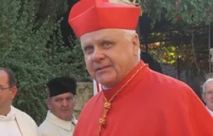 Cardinal Edwin O'Brien took possession of his titular church, Rome's St. Sebastian on the Palatine Hill, during Mass Oct. 25.   Emily Hazelbach.