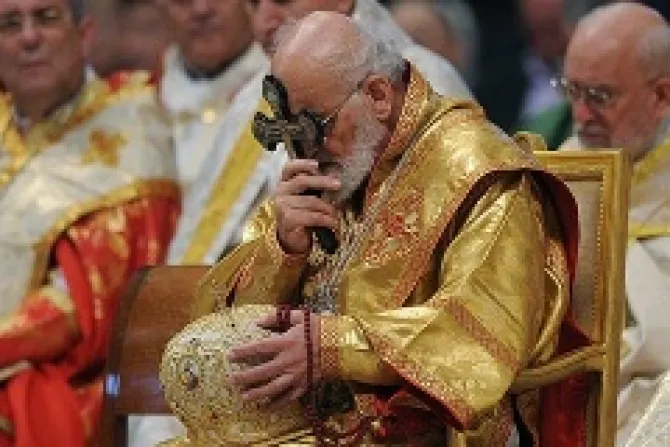 Cardinal Emmanuel III Delly Patriarch Emeritus of Babylon of the Chaldeans and former Primate of the Chaldean Catholic Church Credit Latin Patriarchate of Jerusalem CNA 121912
