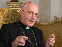Cardinal Fernando Filoni, who traveled to Iraq Aug. 12-20 as Pope Francis' personal envoy, speaks to CNA in Rome, Aug. 22, 2014. 