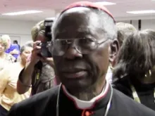 Cardinal Francis Arinze speaks with CNA on Sept. 18, 2012 at the Bonfils Hall in Denver, Colo.