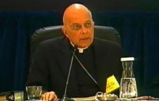Cardinal Francis George speaks to the assembly of bishops on Nov. 15 