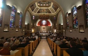 Cardinal Francis George celebrates Mass for the reopening of The National Shrine of Saint Frances Xavier Cabrini in Chicag.   Charles Osgood.