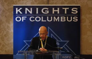Cardinal Francis George, Emeritus Archbishop of Chicago, delivers his acceptance speech after receiving the Gaudium et Spes Award, Jan. 30, 2015.   Knights of Columbus.