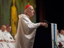 Cardinal Francis George of Chicago gives the homily during Mass at the K of C Supreme Convention in San Antonio, TX on August 7, 2013. 
