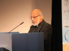 Cardinal George Alencherry speaks during an Oasis conference in Sarajevo, Bosnia June 17, 2014. 