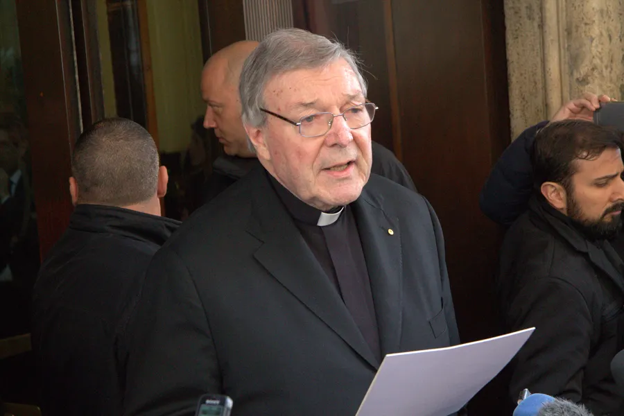 Cardinal George Pell, prefect of the Secretariat for the Economy, departs Rome's Hotel Quirinale, where he attended a hearing on sex abuse responses, March 3, 2016. ?w=200&h=150