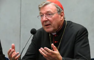 Cardinal George Pell at the Vatican Press Office, Oct. 19, 2012.   Matthew Rarey/CNA.