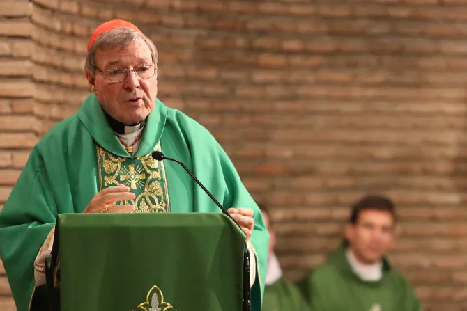 Cardinal George Pell celebrates Mass at the St Lorenzo Youth Centre in Rome Jan 30 2015 Credit Bohumil Petrik CNA 3 CNA 2 3 15