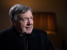 Cardinal George Pell gives an interview to EWTN News at his home in Rome in December 2020.