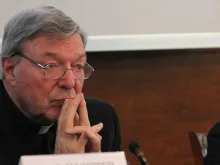Cardinal George Pell, prefect of the Secretariat for the Economy, at the Pontifical Lateran University, Oct. 3, 2014. 