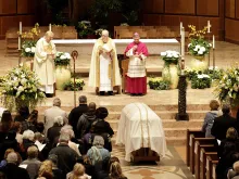 Cardinal George's funeral vigil at Holy Name Cathedral in Chicago, IL on April 21, 2015. 