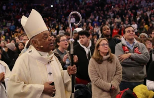 Then Archbishop Wilton Gregory at the 2020 Youth Rally and Mass for Life Credit: Peter Zelasko/CNA
