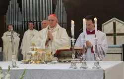 Cardinal James Harvey celebrating his first Mass at the Parish of St. Pius V a Villa Carpegna on May 26, 2013. ?w=200&h=150