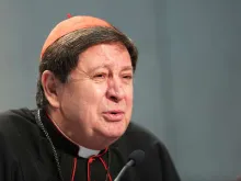 Cardinal João Braz de Aviz, prefect of the Congregation for Institutes of Consecrated Life, at the Holy See press office, Dec. 14, 2015. 