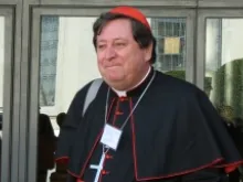 Cardinal Joao Braz de Aviz leaves Paul VI Hall during the October 2012 Synod of Bishops on the New Evangelization. 