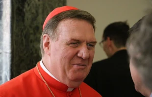 Cardinal Joseph Tobin greets guests at the Pontifical North American College Nov. 19, 2016.   Edward Pentin/CNA.