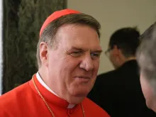 Cardinal Joseph Tobin greets guests at the Pontifical North American College Nov. 19, 2016. 