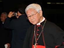 Cardinal Joseph Zen Ze-kiun departs the Pontifical Urbaniana University in Rome on Nov. 18, 2014_