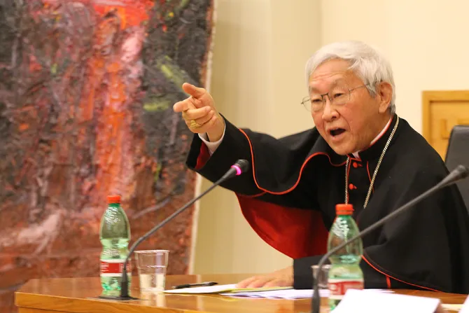 Cardinal Joseph Zen Ze kiun speaks at the Asianews Conference at the Pontifical Urbaniana University in Rome Nov 18 2014 Credit Bohumil Petrik CNA CNA 11 19 14