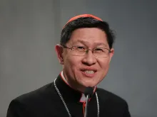 Cardinal Luis Tagle, now the Prefect of the Congregation for the Evangelization of Peoples, at a Holy See press briefing, Oct. 9, 2015. 