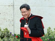 Cardinal Luis Antonio Tagle of Manila arrives at the Synod Hall in Vatican City on Oct. 6, 2014. 