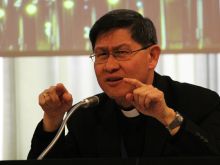 Cardinal Luis Tagle takes part in a conference at the Pontifical Council For Laity in Rome on Feb. 6, 2015. 