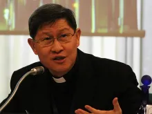Cardinal Luis Tagle of Manila participates in a conference at the Pontifical Council for the Laity, in Rome, Feb. 6, 2015. 