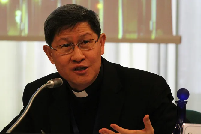 Cardinal Luis Tagle takes part in a conference at the Pontifical Council For Laity in Rome on Feb 6 2015 Credit Bohumil Petrik CNA CNA 2 6 15