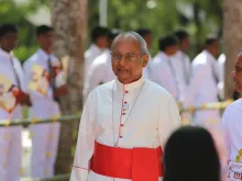 Cardinal Malcolm Ranjith outside his residence in Colombo, Sri Lanka on Jan. 13, 2015. 