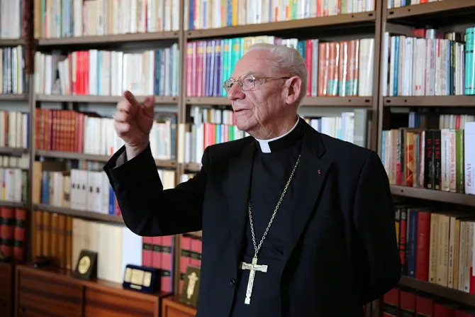 Cardinal Paul Poupard speaks with CNA in Rome on Oct 17 2014 Credit Daniel Ibanez CNA 5 CNA 10 17 14
