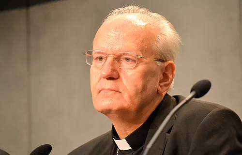 Cardinal Peter Erdo of Esztergom-Budapest and general rapporteur of the Synod of Bishops, speaks at a June 26, 2014 press conference at the Vatican. ?w=200&h=150