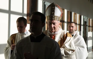 Cardinal Pietro Parolin, Vatican Secretary of State, blesses a new building at the North American College in Rome on Jan. 6, 2015.   Bohumil Petrik/CNA.