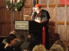 Cardinal Raymond Burke addresses the President's Council Dinner in Boston on Dec. 4