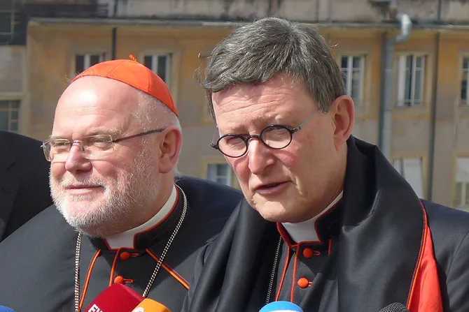Cardinal Reinhard Marx of Munich and Freising and Cardinal Rainer Woelki of Cologne in Rome Italy on March 14 2013 Credit Paul Badde EWTN 3 CNA