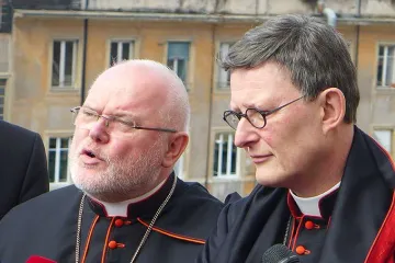 Cardinal Reinhard Marx of Munich and Freising and Cardinal Rainier Woelki of Cologne in Rome March 14 2013 Credit Paul Badde CNA