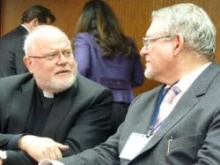 Cardinal Reinhard Marx of Munich and Freising in conversation with Professor Jörg Fegert of Ulm University at the launch of the new Center for Child Protection.