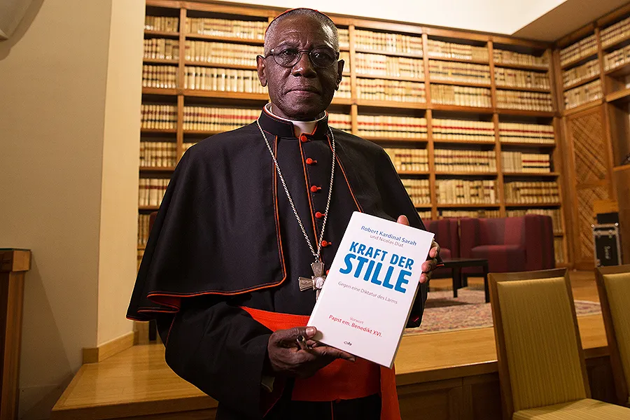 Cardinal Robert Sarah, prefect of the Congregation for Divine Worship, presents one of his books in Rome, May 25, 2017. ?w=200&h=150