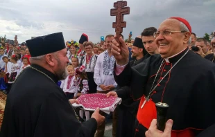 Cardinal Leonardo Sandri, prefect of the Congregation for the Oriental Churches, at Ukraine's shrine of Zarvanytsia, July 15, 2017. Photo courtesy of the Congregation for the Oriental Churches.