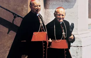 Cardinal Stefan Wyszynski and St. John Paul II, then Cardinal Karol Wojtyla. Photo Courtesy of Adam Bujak/Bialy Kruk. 