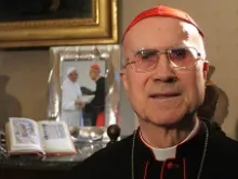 Cardinal Tarcisio Bertono in his apartment in the Apostolic Palace, March 7, 2014. 