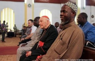 Cardinal Theodore E. McCarrick met with religious leaders in the CAR to discuss possible solutions to end recent violence.   Whitney Wilding/Catholic Relief Services.