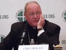 Cardinal Timothy Dolan at a press conference for the 2012 USCCB Fall General Assembly, Nov. 13. 