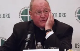 Cardinal Timothy Dolan at a press conference for the 2012 USCCB Fall General Assembly, Nov. 13.   Michelle Bauman/CNA.