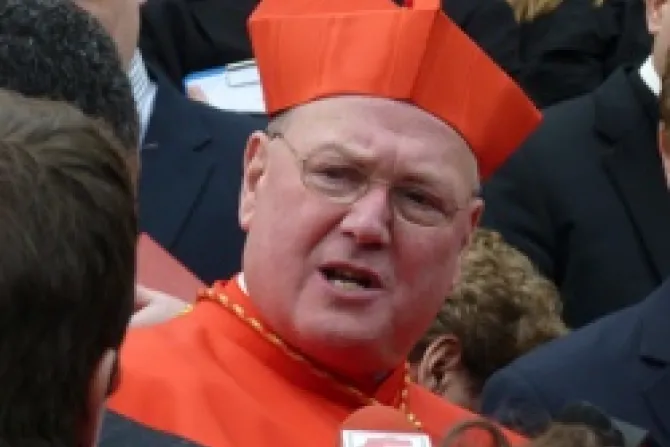 Cardinal Timothy Dolan speaks to the press at the North American College in Rome CNA US Catholic News 2 23 12