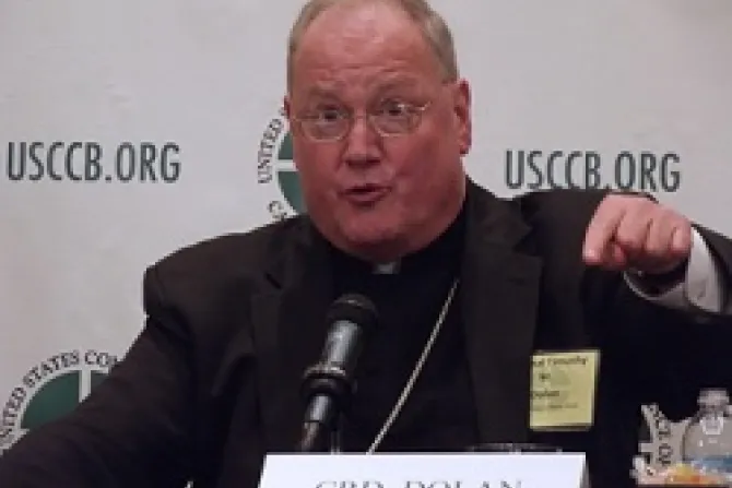 Cardinal Timothy M Dolan of New York speaks during a press conference at the 2012 USCCB Fall General Assembly Credit Michelle Bauman CNA 3 CNA US Catholic News 11 14 12