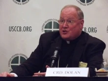 Cardinal Timothy Dolan at a press conference for the 2012 USCCB Fall General Assembly, Nov. 13. 