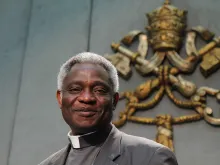 Cardinal Turkson at Vatican Press Office`s conference on upcoming conference for Women and the post-2015 development agenda. 