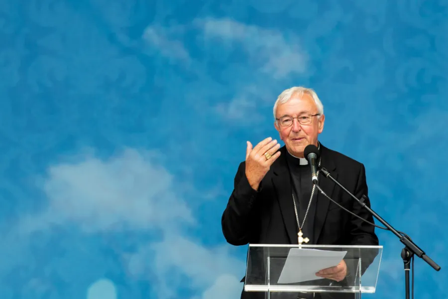 Cardinal Vincent Nichols of Westminster delivers a keynote address at the World Meeting of Families in Dublin, Aug. 23, 2018. ?w=200&h=150