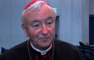Cardinal Vincent Nichols of Westminster speaks with CNA following a conference on human trafficking, April 10, 2014.   Andreas Dueren/CNA.